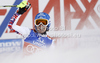 Winner Marlies Schild of Austria reacts in finish of run of women slalom race of Audi FIS Alpine skiing World cup in Flachau, Austria. Women slalom race of Audi FIS Alpine skiing World cup, which replaced canceled Levi race, was held in Flachau, Austria on Tuesday, 20th of December 2011.
