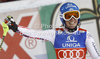 Winner Marlies Schild of Austria reacts in finish of run of women slalom race of Audi FIS Alpine skiing World cup in Flachau, Austria. Women slalom race of Audi FIS Alpine skiing World cup, which replaced canceled Levi race, was held in Flachau, Austria on Tuesday, 20th of December 2011.
