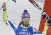 Third placed Tina Maze of Slovenia celebrates her medal won in women slalom race of Audi FIS Alpine skiing World cup in Flachau, Austria. Women slalom race of Audi FIS Alpine skiing World cup, which replaced canceled Levi race, was held in Flachau, Austria on Tuesday, 20th of December 2011.
