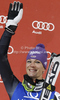 Second placed Maria Hoefl-Riesch of Germany celebrates her medal won in women slalom race of Audi FIS Alpine skiing World cup in Flachau, Austria. Women slalom race of Audi FIS Alpine skiing World cup, which replaced canceled Levi race, was held in Flachau, Austria on Tuesday, 20th of December 2011.
