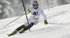 Manfred Moelgg of Italy skiing in first run of men slalom race of Audi FIS Alpine skiing World cup in Flachau, Austria. Men slalom race of Audi FIS Alpine skiing World cup, which replaced canceled Levi race, was held in Flachau, Austria on Wednesday, 21st of December 2011.
