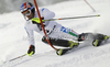 Manfred Moelgg of Italy skiing in first run of men slalom race of Audi FIS Alpine skiing World cup in Flachau, Austria. Men slalom race of Audi FIS Alpine skiing World cup, which replaced canceled Levi race, was held in Flachau, Austria on Wednesday, 21st of December 2011.
