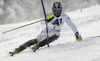 Cristian Deville of Italy skiing in first run of men slalom race of Audi FIS Alpine skiing World cup in Flachau, Austria. Men slalom race of Audi FIS Alpine skiing World cup, which replaced canceled Levi race, was held in Flachau, Austria on Wednesday, 21st of December 2011.
