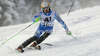 Axel Baeck of Sweden skiing in first run of men slalom race of Audi FIS Alpine skiing World cup in Flachau, Austria. Men slalom race of Audi FIS Alpine skiing World cup, which replaced canceled Levi race, was held in Flachau, Austria on Wednesday, 21st of December 2011.

