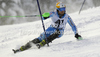 Jens Byggmark of Sweden skiing in first run of men slalom race of Audi FIS Alpine skiing World cup in Flachau, Austria. Men slalom race of Audi FIS Alpine skiing World cup, which replaced canceled Levi race, was held in Flachau, Austria on Wednesday, 21st of December 2011.
