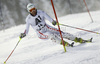 Manfred Pranger of Austria skiing in first run of men slalom race of Audi FIS Alpine skiing World cup in Flachau, Austria. Men slalom race of Audi FIS Alpine skiing World cup, which replaced canceled Levi race, was held in Flachau, Austria on Wednesday, 21st of December 2011.
