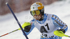 Mattias Hargin of Sweden skiing in first run of men slalom race of Audi FIS Alpine skiing World cup in Flachau, Austria. Men slalom race of Audi FIS Alpine skiing World cup, which replaced canceled Levi race, was held in Flachau, Austria on Wednesday, 21st of December 2011.
