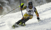 Julien Cousineau of Canada skiing in first run of men slalom race of Audi FIS Alpine skiing World cup in Flachau, Austria. Men slalom race of Audi FIS Alpine skiing World cup, which replaced canceled Levi race, was held in Flachau, Austria on Wednesday, 21st of December 2011.
