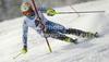 Markus Larsson of Sweden skiing in first run of men slalom race of Audi FIS Alpine skiing World cup in Flachau, Austria. Men slalom race of Audi FIS Alpine skiing World cup, which replaced canceled Levi race, was held in Flachau, Austria on Wednesday, 21st of December 2011.
