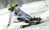 Patrick Thaler of Italy skiing in first run of men slalom race of Audi FIS Alpine skiing World cup in Flachau, Austria. Men slalom race of Audi FIS Alpine skiing World cup, which replaced canceled Levi race, was held in Flachau, Austria on Wednesday, 21st of December 2011.
