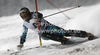 Lars Elton Myhre of Norway skiing in first run of men slalom race of Audi FIS Alpine skiing World cup in Flachau, Austria. Men slalom race of Audi FIS Alpine skiing World cup, which replaced canceled Levi race, was held in Flachau, Austria on Wednesday, 21st of December 2011.

