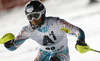Marcus Sandell of Finland skiing in first run of men slalom race of Audi FIS Alpine skiing World cup in Flachau, Austria. Men slalom race of Audi FIS Alpine skiing World cup, which replaced canceled Levi race, was held in Flachau, Austria on Wednesday, 21st of December 2011.
