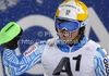 Jens Byggmark of Sweden reacts in finish of second run of men slalom race of Audi FIS Alpine skiing World cup in Flachau, Austria. Men slalom race of Audi FIS Alpine skiing World cup, which replaced canceled Levi race, was held in Flachau, Austria on Wednesday, 21st of December 2011.

