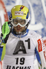Mitja Valencic of Slovenia reacts in finish of second run of men slalom race of Audi FIS Alpine skiing World cup in Flachau, Austria. Men slalom race of Audi FIS Alpine skiing World cup, which replaced canceled Levi race, was held in Flachau, Austria on Wednesday, 21st of December 2011.
