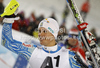 Second placed Andre Myhrer of Sweden celebrates his medal won in men slalom race of Audi FIS Alpine skiing World cup in Flachau, Austria. Men slalom race of Audi FIS Alpine skiing World cup, which replaced canceled Levi race, was held in Flachau, Austria on Wednesday, 21st of December 2011.

