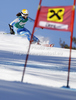 Sara Hector of Sweden skiing in first run of women giant slalom race of Audi FIS Alpine skiing World cup in Lienz, Austria. Women giant slalom race of Audi FIS Alpine skiing World cup was held in Lienz, Austria on Wednesday, 28th of December 2011.
