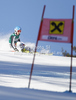 Veronique Hronek of Germany skiing in first run of women giant slalom race of Audi FIS Alpine skiing World cup in Lienz, Austria. Women giant slalom race of Audi FIS Alpine skiing World cup was held in Lienz, Austria on Wednesday, 28th of December 2011.
