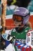 Third placed Tessa Worley of France reacts in finish of second run of women giant slalom race of Audi FIS Alpine skiing World cup in Lienz, Austria. Women giant slalom race of Audi FIS Alpine skiing World cup was held in Lienz, Austria on Wednesday, 28th of December 2011.
