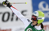 Winner Anna Fenninger of Austria reacts in finish of second run of women giant slalom race of Audi FIS Alpine skiing World cup in Lienz, Austria. Women giant slalom race of Audi FIS Alpine skiing World cup was held in Lienz, Austria on Wednesday, 28th of December 2011.
