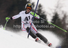 Kathrin Zettel of Austria skiing in first run of women slalom race of Audi FIS Alpine skiing World cup in Lienz, Austria. Women slalom race of Audi FIS Alpine skiing World cup was held in Lienz, Austria on Thursday, 29th of December 2011.

