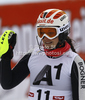 Fourth placed Christina Geiger of Germany reacts in finish of second run of women slalom race of Audi FIS Alpine skiing World cup in Lienz, Austria. Women slalom race of Audi FIS Alpine skiing World cup was held in Lienz, Austria on Thursday, 29th of December 2011.
