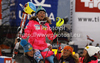 Third placed Mikaela Shiffrin of USA with her teammates celebrates her medal won in women slalom race of Audi FIS Alpine skiing World cup in Lienz, Austria. Women slalom race of Audi FIS Alpine skiing World cup was held in Lienz, Austria on Thursday, 29th of December 2011.
