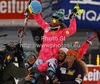 Third placed Mikaela Shiffrin of USA with her teammates celebrates her medal won in women slalom race of Audi FIS Alpine skiing World cup in Lienz, Austria. Women slalom race of Audi FIS Alpine skiing World cup was held in Lienz, Austria on Thursday, 29th of December 2011.
