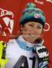 Third placed Mikaela Shiffrin of USA celebrates her medal won in women slalom race of Audi FIS Alpine skiing World cup in Lienz, Austria. Women slalom race of Audi FIS Alpine skiing World cup was held in Lienz, Austria on Thursday, 29th of December 2011.
