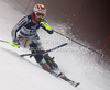 Christina Geiger of Germany skiing in first run of women slalom race of Audi FIS Alpine skiing World cup in Zagreb, Croatia. Women slalom race of Audi FIS Alpine skiing World cup was held on Sljeme above Zagreb, Croatia, on Tuesday, 3rd of January 2012.
