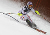 Michaela Kirchgasser of Austria skiing in first run of women slalom race of Audi FIS Alpine skiing World cup in Zagreb, Croatia. Women slalom race of Audi FIS Alpine skiing World cup was held on Sljeme above Zagreb, Croatia, on Tuesday, 3rd of January 2012.
