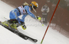 Emelie Wikstroem of Sweden skiing in first run of women slalom race of Audi FIS Alpine skiing World cup in Zagreb, Croatia. Women slalom race of Audi FIS Alpine skiing World cup was held on Sljeme above Zagreb, Croatia, on Tuesday, 3rd of January 2012.
