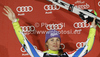 Second placed Tina Maze of Slovenia celebrates her medal won in women slalom race of Audi FIS Alpine skiing World cup in Zagreb, Croatia. Women slalom race of Audi FIS Alpine skiing World cup was held on Sljeme above Zagreb, Croatia, on Tuesday, 3rd of January 2012.
