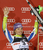 Second placed Tina Maze of Slovenia celebrates her medal won in women slalom race of Audi FIS Alpine skiing World cup in Zagreb, Croatia. Women slalom race of Audi FIS Alpine skiing World cup was held on Sljeme above Zagreb, Croatia, on Tuesday, 3rd of January 2012.
