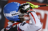 Winner Marlies Schild of Austria reacts in finish of second run of women slalom race of Audi FIS Alpine skiing World cup in Zagreb, Croatia. Women slalom race of Audi FIS Alpine skiing World cup was held on Sljeme above Zagreb, Croatia, on Tuesday, 3rd of January 2012.
