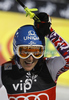 Winner Marlies Schild of Austria reacts in finish of second run of women slalom race of Audi FIS Alpine skiing World cup in Zagreb, Croatia. Women slalom race of Audi FIS Alpine skiing World cup was held on Sljeme above Zagreb, Croatia, on Tuesday, 3rd of January 2012.
