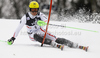 Marcel Hirscher of Austria skiing in first run of men slalom race of Audi FIS Alpine skiing World cup in Zagreb, Croatia. Men slalom race of Audi FIS Alpine skiing World cup was held on Sljeme above Zagreb, Croatia, on Thursday, 5th of January 2012.
