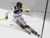Mario Matt of Austria skiing in first run of men slalom race of Audi FIS Alpine skiing World cup in Zagreb, Croatia. Men slalom race of Audi FIS Alpine skiing World cup was held on Sljeme above Zagreb, Croatia, on Thursday, 5th of January 2012.
