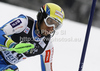 Mitja Valencic of Slovenia skiing in first run of men slalom race of Audi FIS Alpine skiing World cup in Zagreb, Croatia. Men slalom race of Audi FIS Alpine skiing World cup was held on Sljeme above Zagreb, Croatia, on Thursday, 5th of January 2012.
