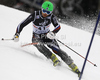 Alexander Khoroshilov of Russia skiing in first run of men slalom race of Audi FIS Alpine skiing World cup in Zagreb, Croatia. Men slalom race of Audi FIS Alpine skiing World cup was held on Sljeme above Zagreb, Croatia, on Thursday, 5th of January 2012.
