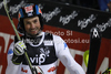 Fourth placed Cristian Deville of Italy reacts in finish of second run of men slalom race of Audi FIS Alpine skiing World cup in Zagreb, Croatia. Men slalom race of Audi FIS Alpine skiing World cup was held on Sljeme above Zagreb, Croatia, on Thursday, 5th of January 2012.
