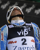 Fifth placed Andre Myhrer of Sweden reacts in finish of second run of men slalom race of Audi FIS Alpine skiing World cup in Zagreb, Croatia. Men slalom race of Audi FIS Alpine skiing World cup was held on Sljeme above Zagreb, Croatia, on Thursday, 5th of January 2012.
