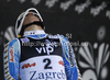 Fifth placed Andre Myhrer of Sweden reacts in finish of second run of men slalom race of Audi FIS Alpine skiing World cup in Zagreb, Croatia. Men slalom race of Audi FIS Alpine skiing World cup was held on Sljeme above Zagreb, Croatia, on Thursday, 5th of January 2012.
