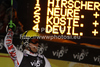Winner Marcel Hirscher of Austria reacts in finish of second run of men slalom race of Audi FIS Alpine skiing World cup in Zagreb, Croatia. Men slalom race of Audi FIS Alpine skiing World cup was held on Sljeme above Zagreb, Croatia, on Thursday, 5th of January 2012.
