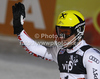 Winner Marcel Hirscher of Austria reacts in finish of second run of men slalom race of Audi FIS Alpine skiing World cup in Zagreb, Croatia. Men slalom race of Audi FIS Alpine skiing World cup was held on Sljeme above Zagreb, Croatia, on Thursday, 5th of January 2012.
