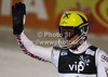 Winner Marcel Hirscher of Austria reacts in finish of second run of men slalom race of Audi FIS Alpine skiing World cup in Zagreb, Croatia. Men slalom race of Audi FIS Alpine skiing World cup was held on Sljeme above Zagreb, Croatia, on Thursday, 5th of January 2012.
