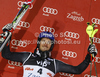 Second placed Felix Neureuther of Germany celebrates his medal won in men slalom race of Audi FIS Alpine skiing World cup in Zagreb, Croatia. Men slalom race of Audi FIS Alpine skiing World cup was held on Sljeme above Zagreb, Croatia, on Thursday, 5th of January 2012.
