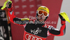 Third placed Ivica Kostelic of Croatia reacts in finish of second run of men slalom race of Audi FIS Alpine skiing World cup in Zagreb, Croatia. Men slalom race of Audi FIS Alpine skiing World cup was held on Sljeme above Zagreb, Croatia, on Thursday, 5th of January 2012.
