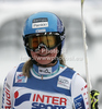 Tanja Poutiainen of Finland reacts in finish of first run of women giant slalom race of Audi FIS Alpine skiing World cup in Kranjska Gora, Slovenia. Traditional Golden fox trophy women giant slalom race of Audi FIS Alpine skiing World cup, which was scheduled to be run in Maribor, Slovenia, was moved to Kranjska Gora, Slovenia, due warm weather and lack of snow in Maribor, and was held in Kranjska Gora, Slovenia, on Saturday, 21st of January 2012.
