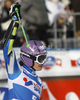Tina Maze of Slovenia reacts in finish of second run of women giant slalom race of Audi FIS Alpine skiing World cup in Kranjska Gora, Slovenia. Traditional Golden fox trophy women giant slalom race of Audi FIS Alpine skiing World cup, which was scheduled to be run in Maribor, Slovenia, was moved to Kranjska Gora, Slovenia, due warm weather and lack of snow in Maribor, and was held in Kranjska Gora, Slovenia, on Saturday, 21st of January 2012.
