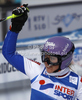 Winner Tessa Worley of France reacts in finish of second run of women giant slalom race of Audi FIS Alpine skiing World cup in Kranjska Gora, Slovenia. Traditional Golden fox trophy women giant slalom race of Audi FIS Alpine skiing World cup, which was scheduled to be run in Maribor, Slovenia, was moved to Kranjska Gora, Slovenia, due warm weather and lack of snow in Maribor, and was held in Kranjska Gora, Slovenia, on Saturday, 21st of January 2012.
